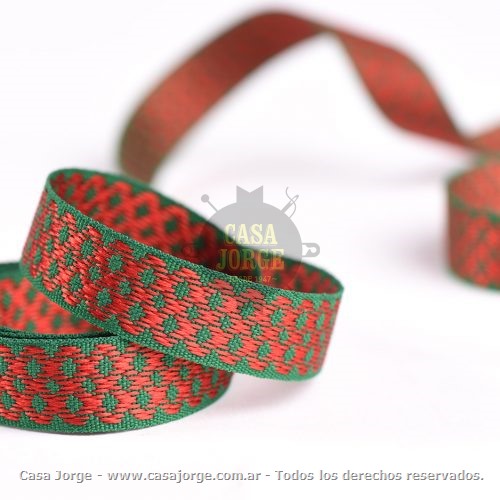 CINTAS CORDON DE ORO ROMBO NAVIDEÑO COD CC1305012 DE 12 MM POR 10 METROS